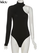 Body Feminino Gola Alta Um Ombro Só
