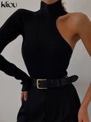 Body Feminino Gola Alta Um Ombro Só