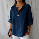 Camisa Social Feminina Gola V