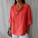 Camisa Social Feminina Gola V