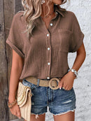 Camisa Social Feminina Gola Careca