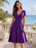 Vestido Evasê Elegante Gola Redonda