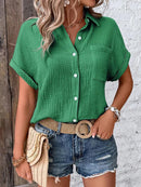 Camisa Social Feminina Gola Careca