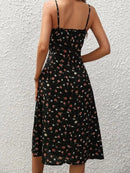 Vestido Midi Floral Boêmio sem Manga