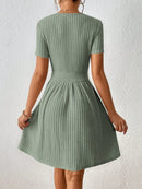 Vestido Evasê de Tricô Canelado