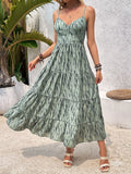 Vestido Longo Listrado com Amarração nas Costas