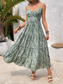 Vestido Longo Listrado com Amarração nas Costas