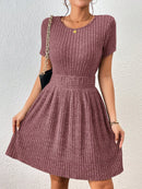 Vestido Evasê de Tricô Canelado