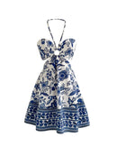 Vestido Floral Romântico Decote Halter