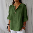 Camisa Social Feminina Gola V