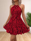 Vestido Boho Halter Curto com Babados