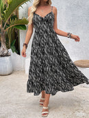 Vestido Longo Listrado com Amarração nas Costas