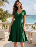 Vestido Evasê Elegante Gola Redonda