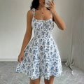 Vestido Curto de Praia Floral com Alças Finas