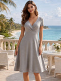 Vestido Evasê Elegante Gola Redonda