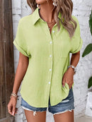 Camisa Social Feminina Gola Careca
