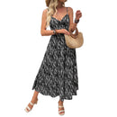 Vestido Longo Listrado com Amarração nas Costas