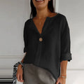 Camisa Social Feminina Gola V