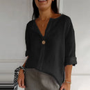 Camisa Social Feminina Gola V