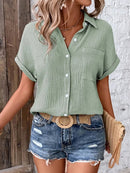 Camisa Social Feminina Gola Careca