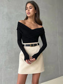 Body Feminino Ombro a Ombro Manga Longa