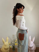 Body Feminino Ombro a Ombro Manga Longa