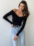 Body Feminino Ombro a Ombro Manga Longa