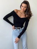Body Feminino Ombro a Ombro Manga Longa