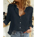 Camisa Social Feminina Gola Francesa