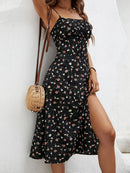 Vestido Midi Floral Boêmio sem Manga
