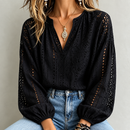 Camisa Social Feminina Vazada Manga Longa