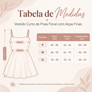 Vestido Curto de Praia Floral com Alças Finas